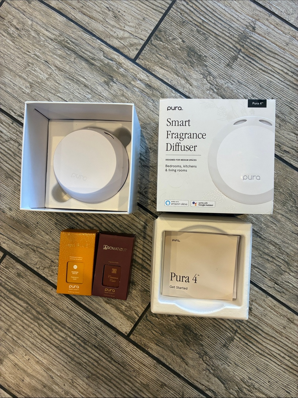 Pura 4 Smart Fragrance Diffuser - White + Two Scents